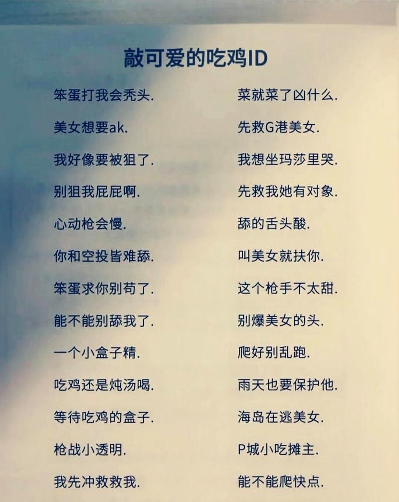 吃鸡女生昵称推荐，萌趣皮实、仙女求生高手插图