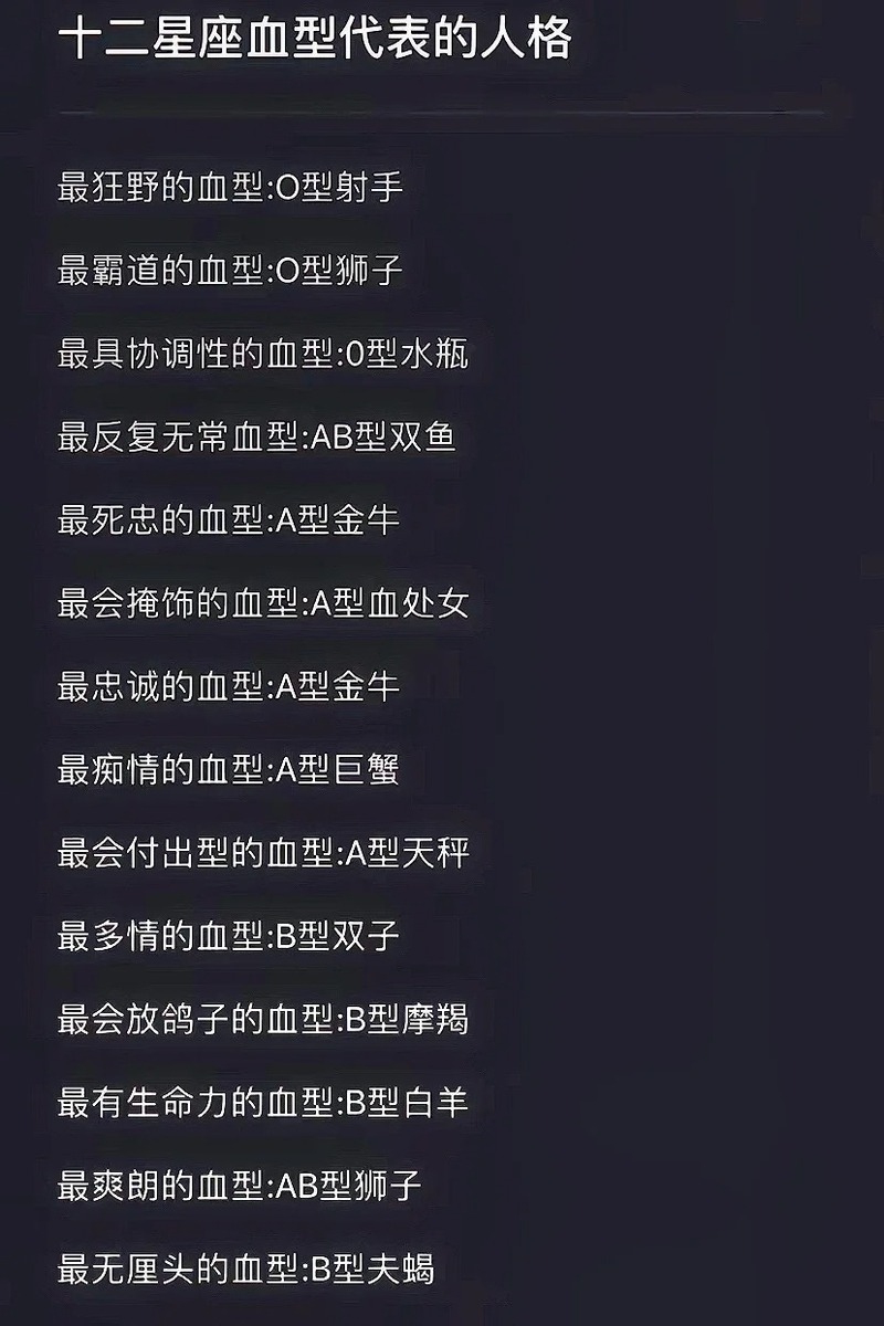长相最好看的血型与星座特性解析插图 长相最好看的血型与星座特性解析插图