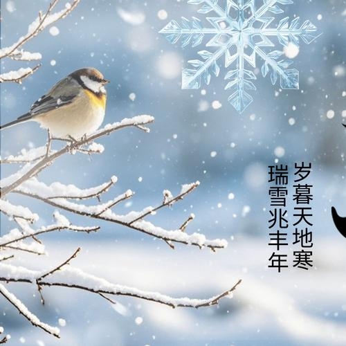 大雪纷飞寓意吉祥插图