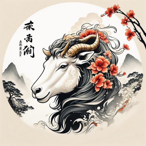 高山流水生肖羊插图