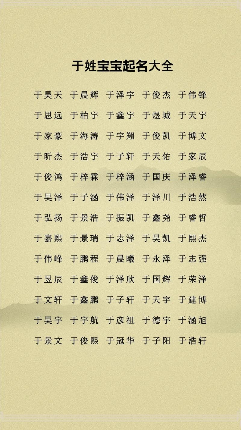 关于于姓女孩起名的研究与推荐建议，精选名字解析，为于姓女宝宝起名助力插图