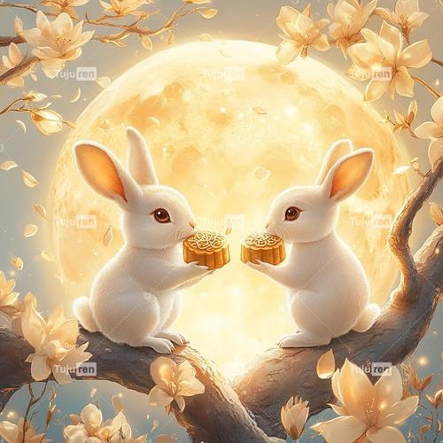 花好月圆象征生肖兔，团圆美好的文化联系插图