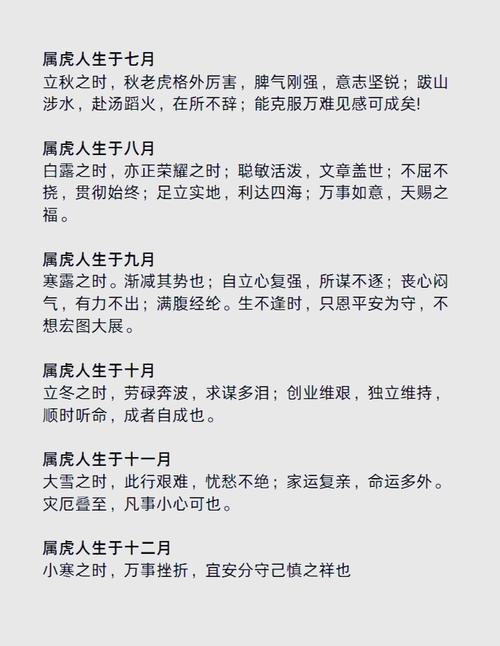 虎年运势详解，属虎的月度运程解析与全年展望插图