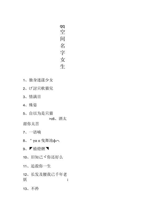好听的QQ空间名称大全，直接点明内容，概括了所提供的材料是关于好听的QQ空间名字的集合。插图