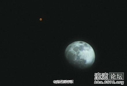 火星合月天象今晚上演。插图