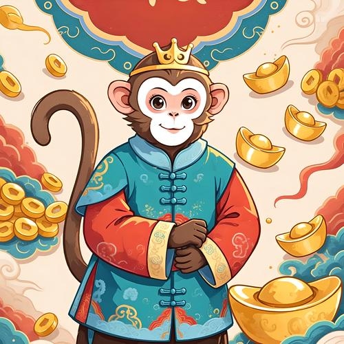 见财起意，猴为主角。插图