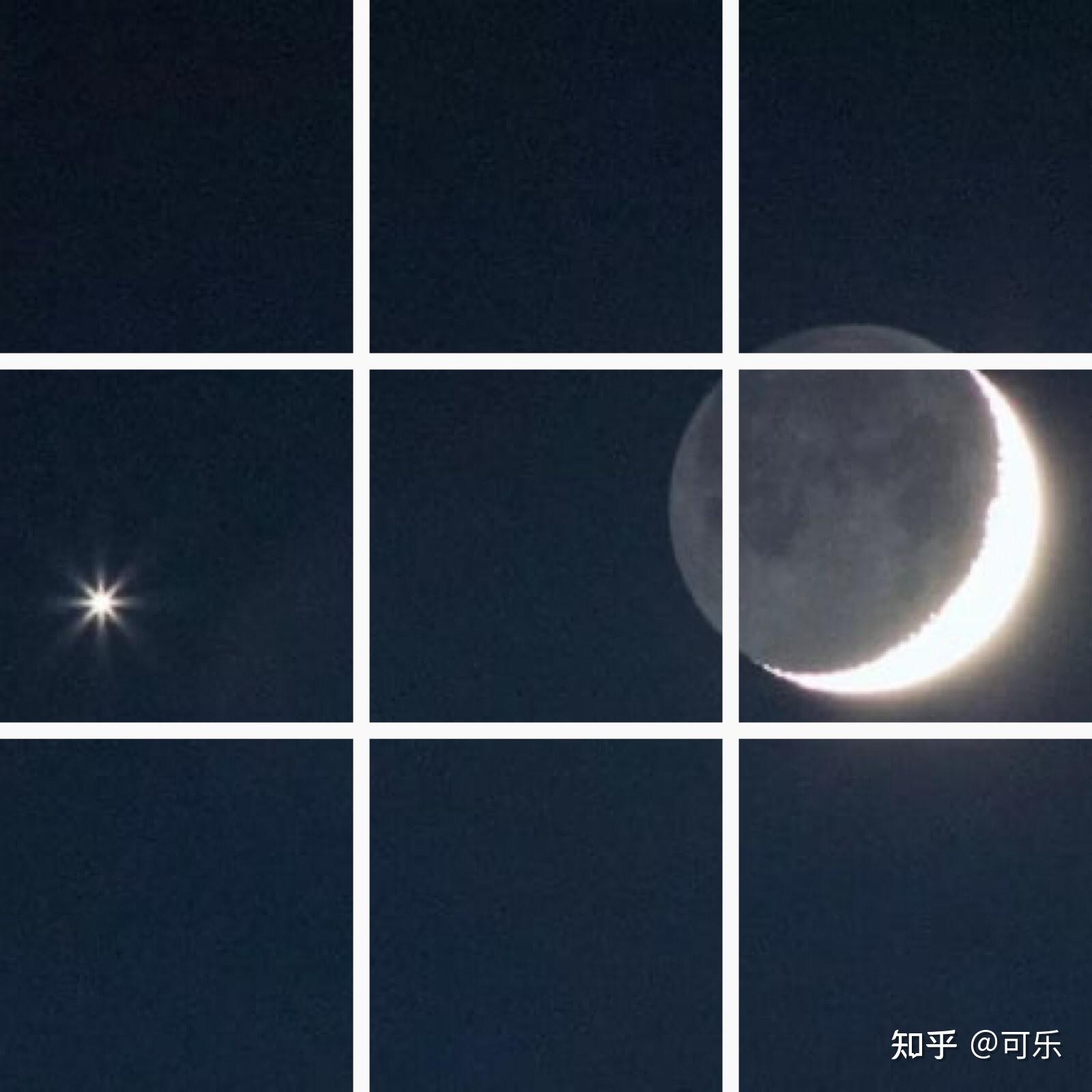 金星伴月，寓意爱情美满与成功之兆。插图