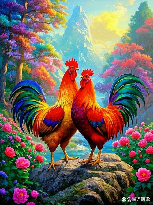 两雄相争生肖鸡插图