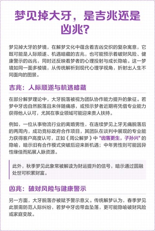 梦见掉牙，吉凶预示解析插图