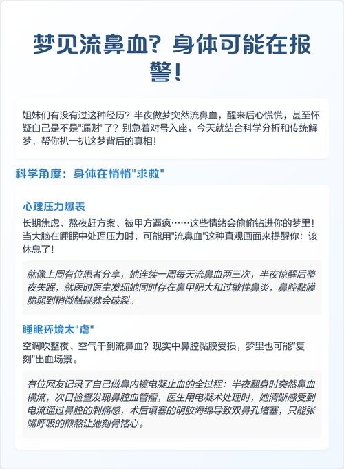 梦见流鼻血的不同含义，财运波动与运势转变的暗示插图