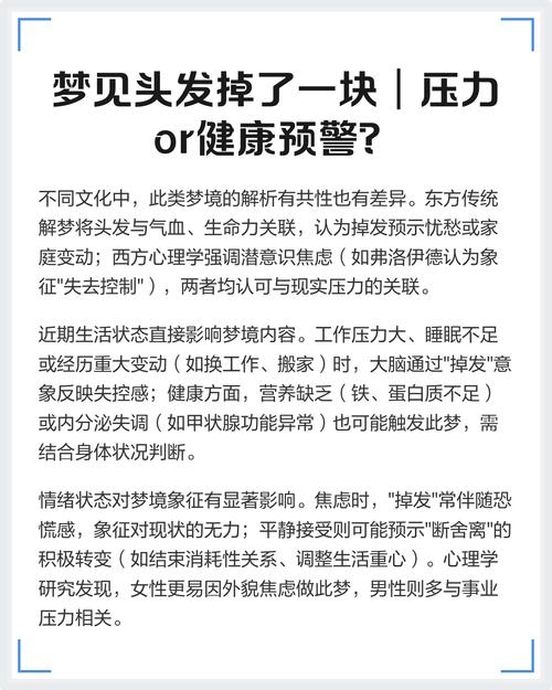 梦见头发掉落寓意解析，健康、情感与生活压力的综合反映插图