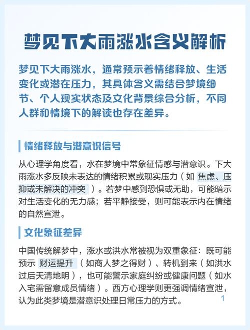 梦见下大雨的吉凶预测与寓意解析，梦境降雨，预示何事？解读不同情境下的含义。插图