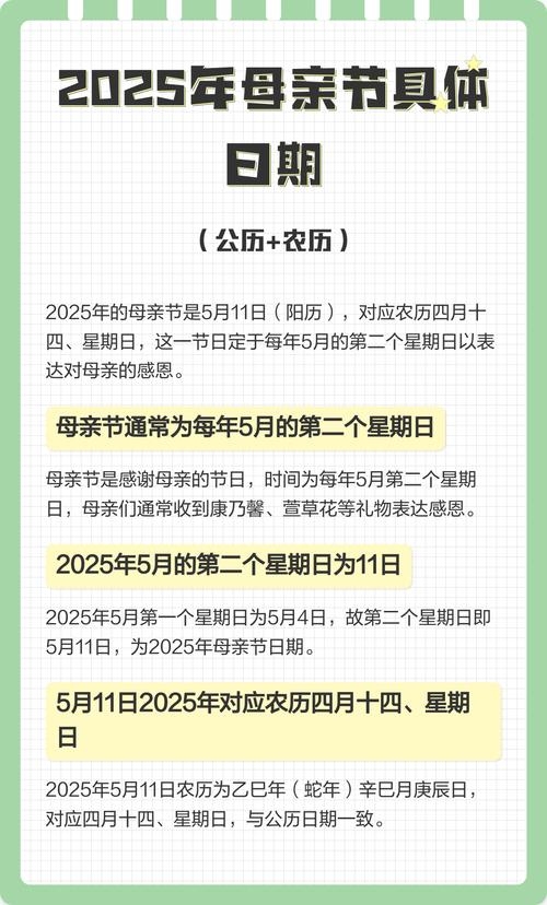 母亲节2025年日期规则插图