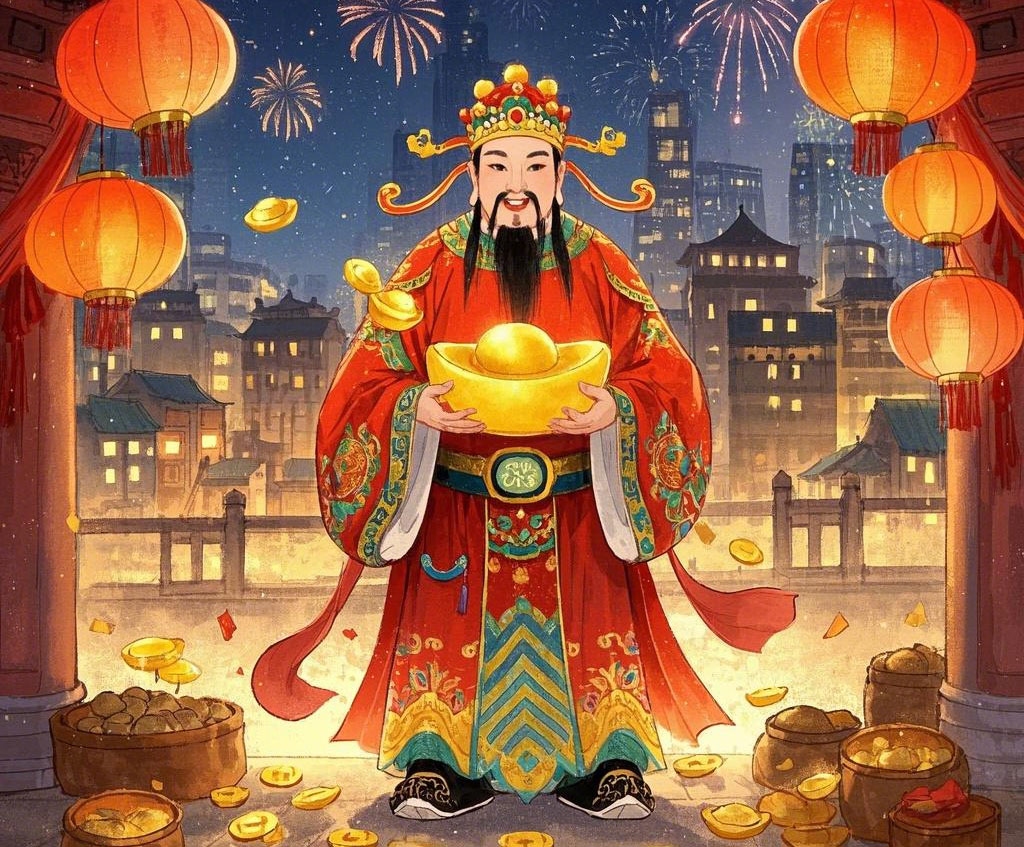 农历七月二十二财神节，祭祀财神的节日。插图