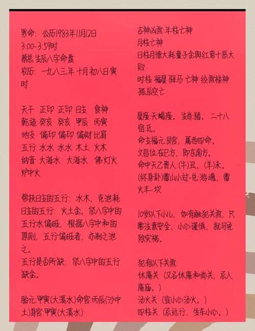 农历生辰八字解读与解析标题，揭秘你的命运密码——生辰八字的深度解读插图