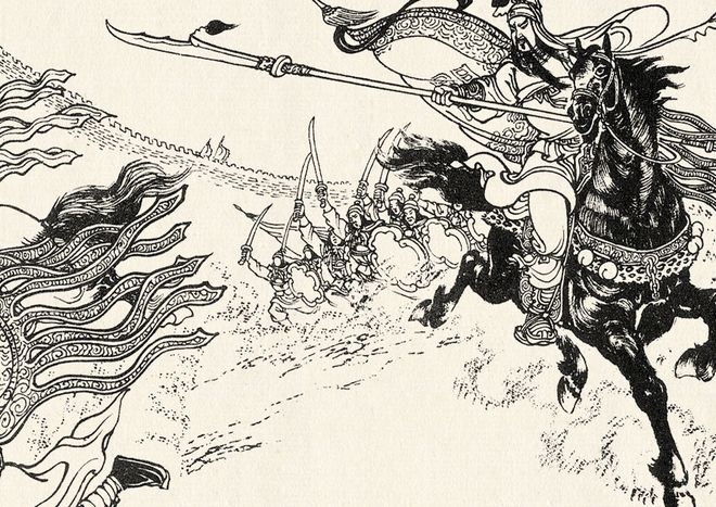 千里单骑数字谜，答案揭秘，5。源自三国演义关羽斩六将过五关之典故。插图