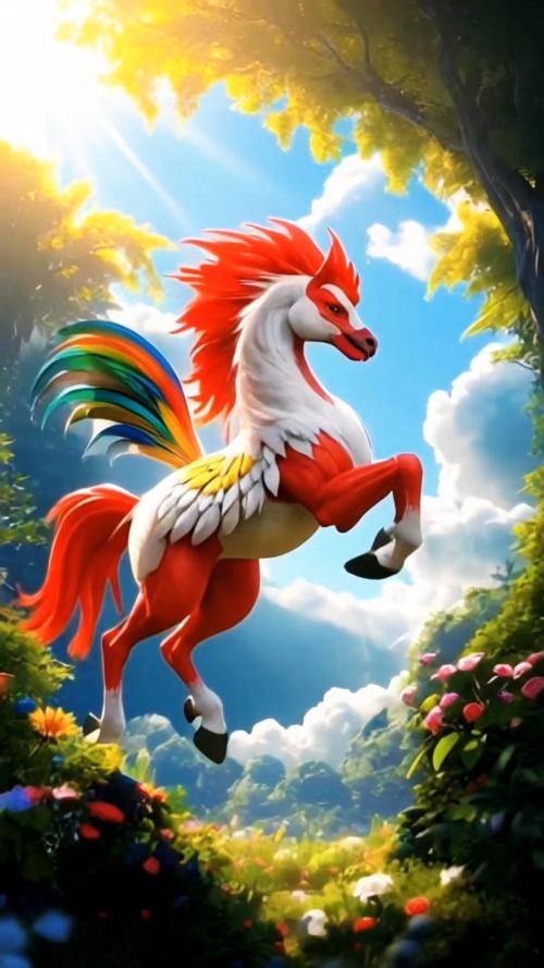 如日中天,生肖马与鸡的双重象征。插图 如日中天,生肖马与鸡的双重象征。插图