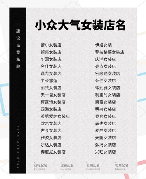 如何给服装店起名？多种风格店名推荐，普瑞特、甜丝丝等服装店名字参考，时尚潮流与美好祝愿结合插图