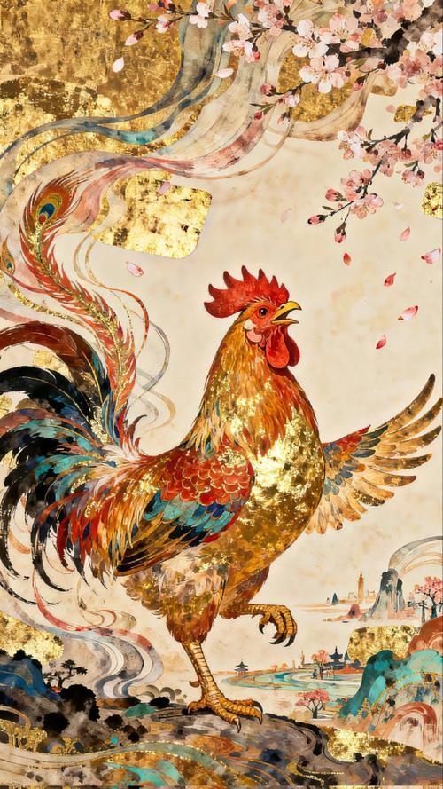 司晨报晓的生肖是鸡。插图