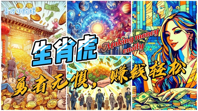 生肖虎，勇者无惧的象征。插图