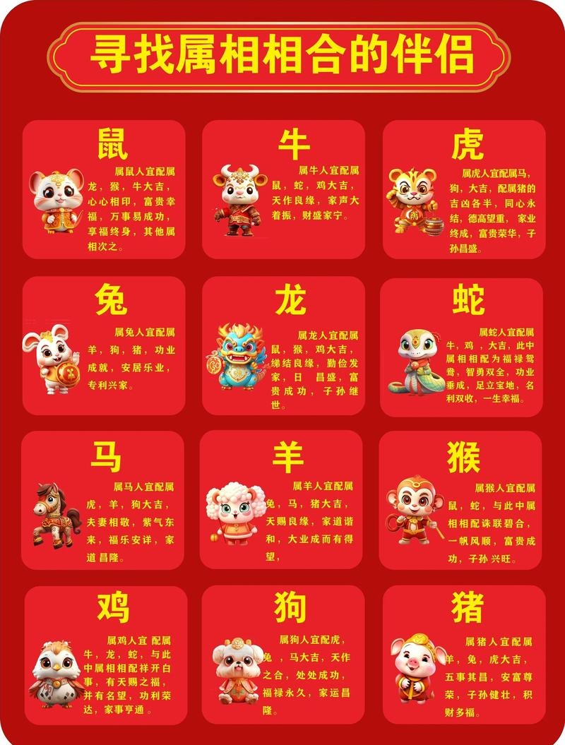 生肖配对解析，龙猴组合最旺财，夫妻恩爱共创事业，十二生肖婚配详解插图