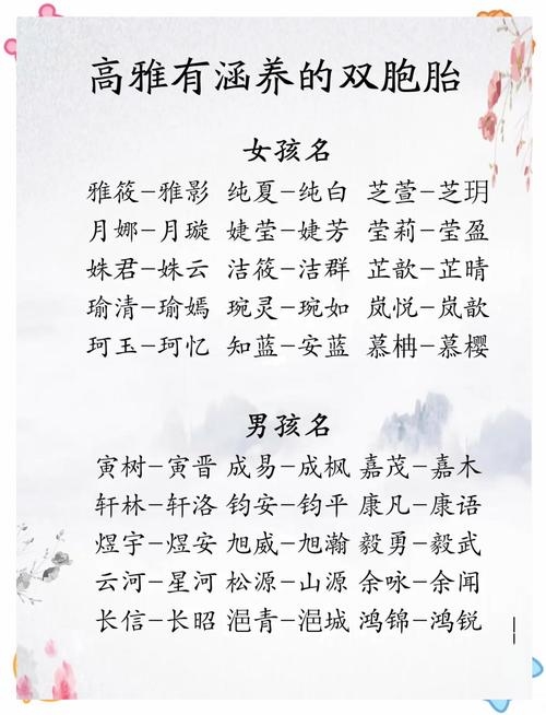 双胞胎女孩起名艺术，优雅与灵动并存插图