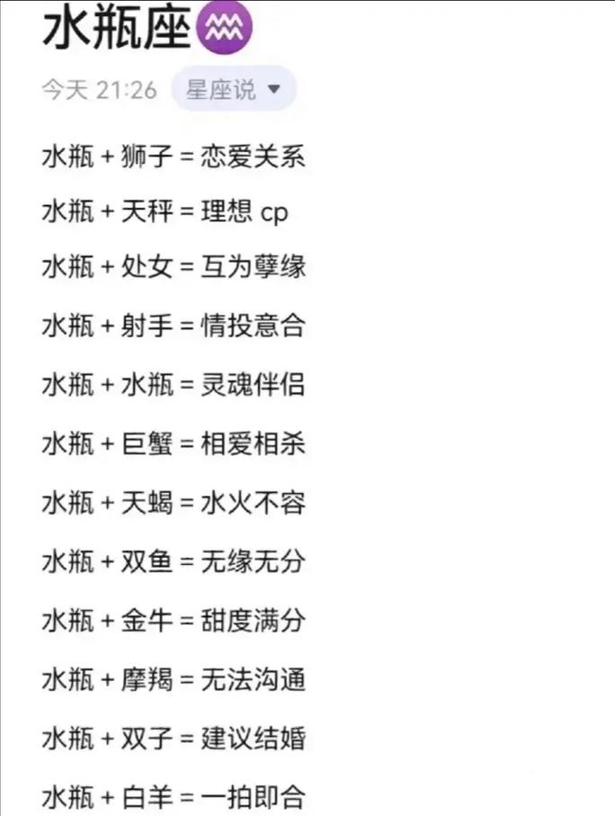 水瓶座男生最配星座女生，狮子女、射手女、双子女与天秤女。插图