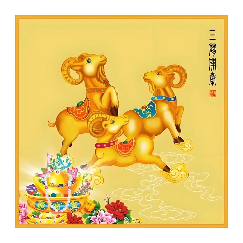 三阳开泰指的是生肖羊，寓意吉祥的开端。插图