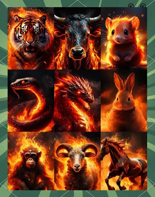 十足野蛮火气大的生肖。插图