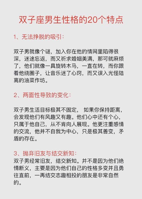 双子座男生性格深度解析,社交活跃、机智多变,适应力强且情感丰富敏感插图 双子座男生性格深度解析,社交活跃、机智多变,适应力强且情感丰富敏感插图