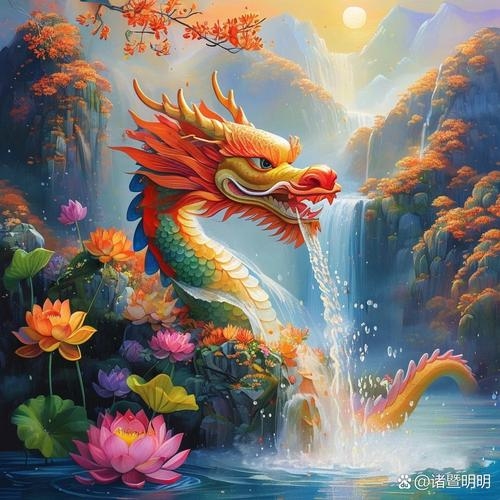 天水一色指的生肖是龙，代表水天相接的壮阔景象。插图