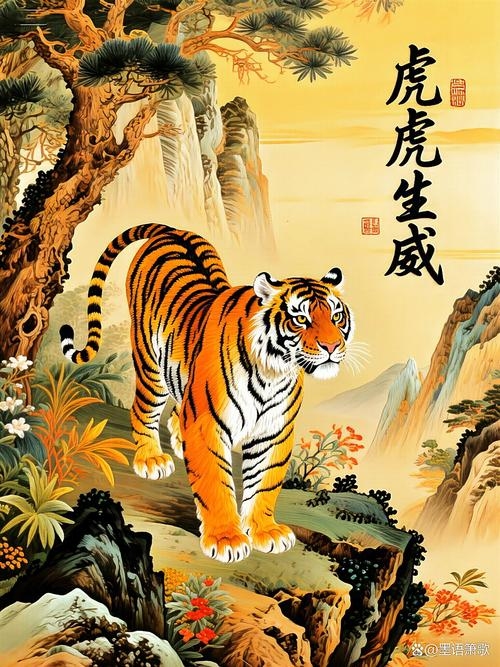 天下名山育英才，虎为英雄代表生肖。插图
