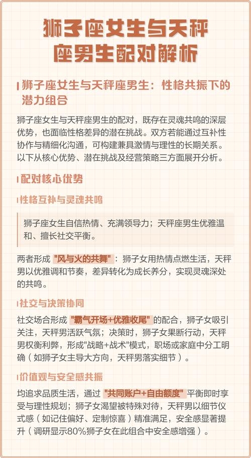 天秤座男与狮子座女的配对分析插图