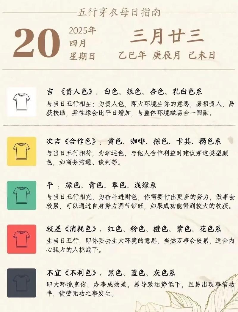 五行穿衣指南，202年8月19日颜色搭配与运势解析建议，今日穿搭推荐，大吉色助你旺运！插图
