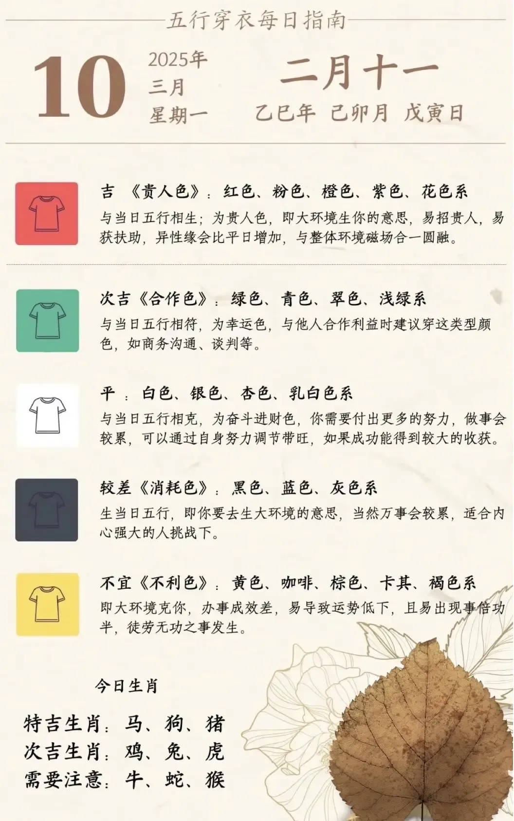 五行穿衣指南，2021年9月3日穿搭建议插图