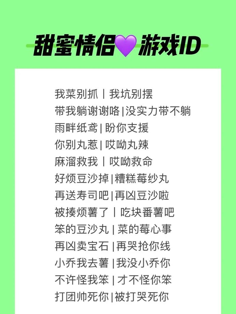 网络游戏情侣网名推荐，浪漫CP昵称精选插图