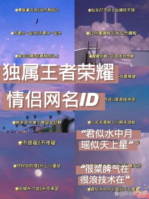 王者荣耀情侣名字推荐，星辰闪烁&月亮温柔、阔如天&深如海插图