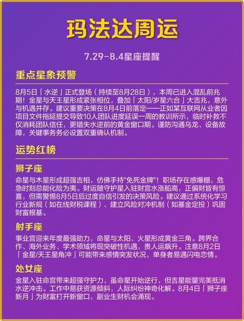 玛法达一周星座运势解析，星象助力与应对挑战插图