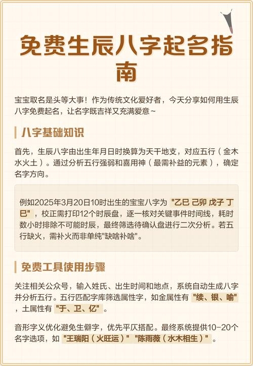 免费起名网站推荐及宝宝名字挑选指南，涵盖生辰八字与五行选择插图