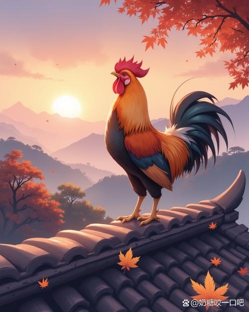 秋风秋雨与生肖，鸡或蛇的象征插图