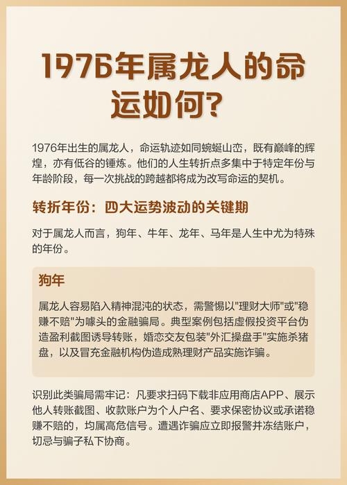 属龙命运解析，财运亨通，事业起伏大建议，1976年属龙的命运详解或者属龙人的财富与人生轨迹。插图