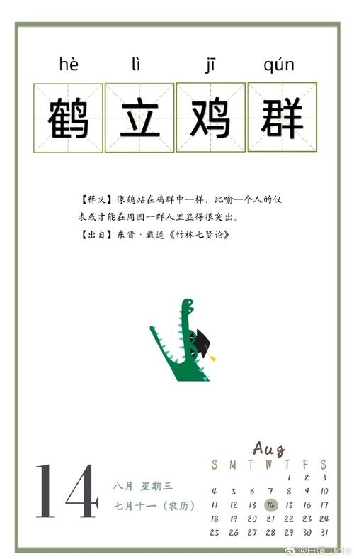 鹤立鸡群生肖谜，谜底深究为猴龙，成语寓意人才出众插图