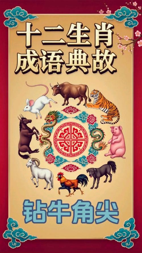 钻牛角尖对应的生肖是牛，数字为二。插图