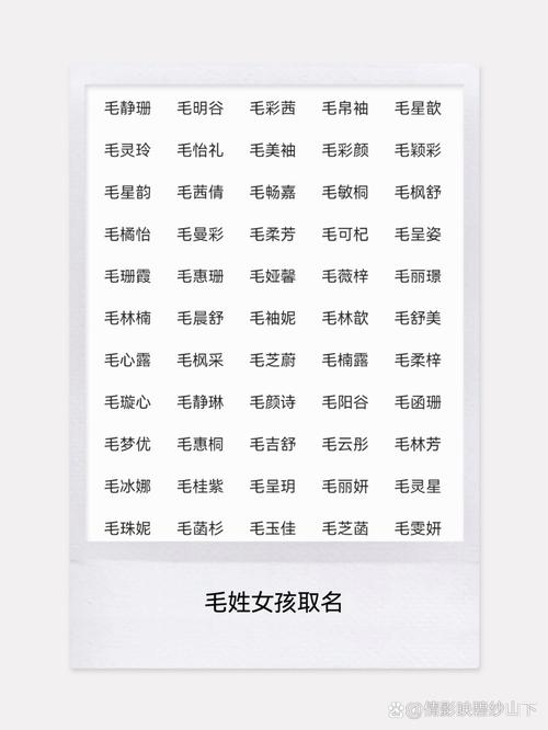 猴年毛姓女孩取名指南插图