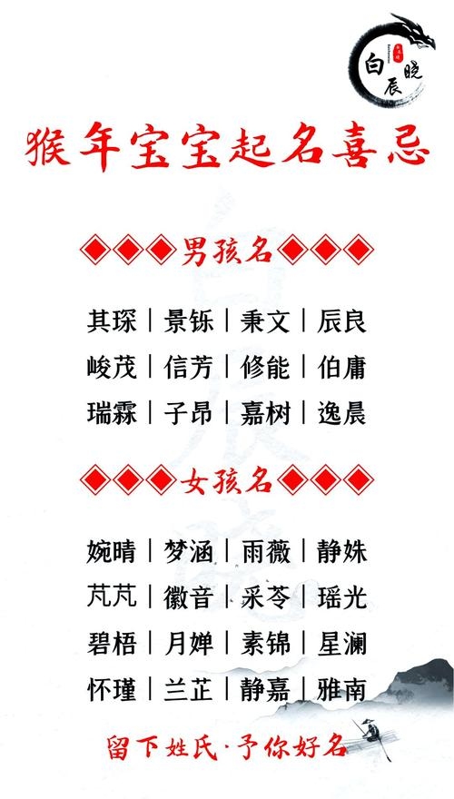 猴年男孩名字大全及起名注意事项插图 猴年男孩名字大全及起名注意事项插图