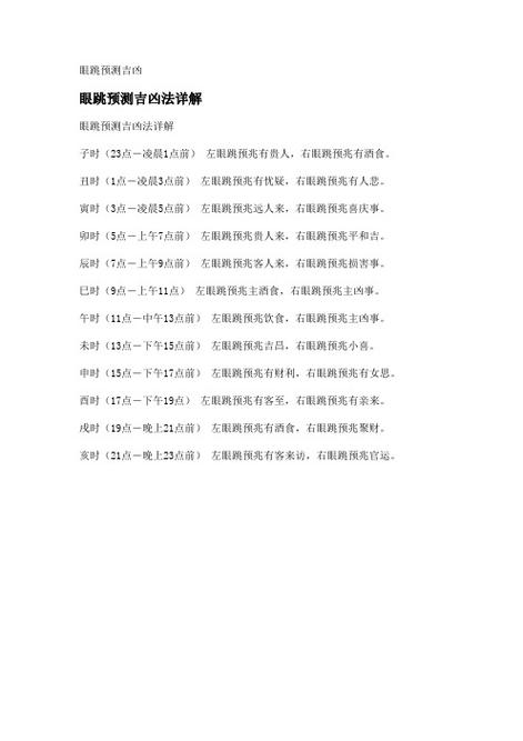 星期四右眼跳的吉凶解析插图