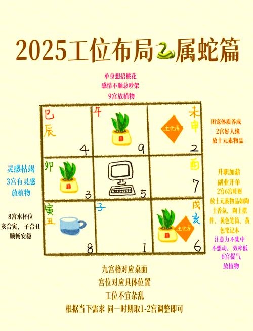 属蛇办公室风水布局标题，，属蛇人的办公桌方位与运势提升秘法插图