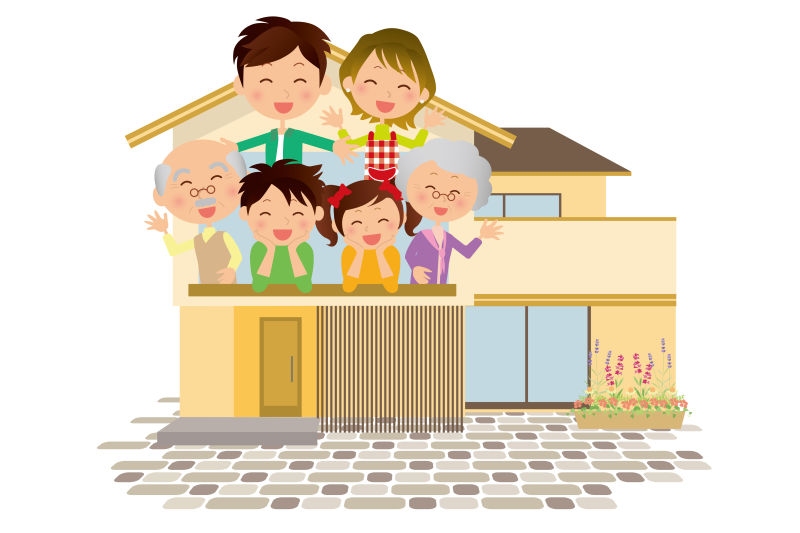 温馨大家庭插图