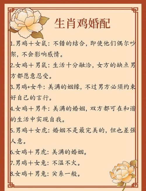 属鸡婚配表，最佳配对揭秘插图