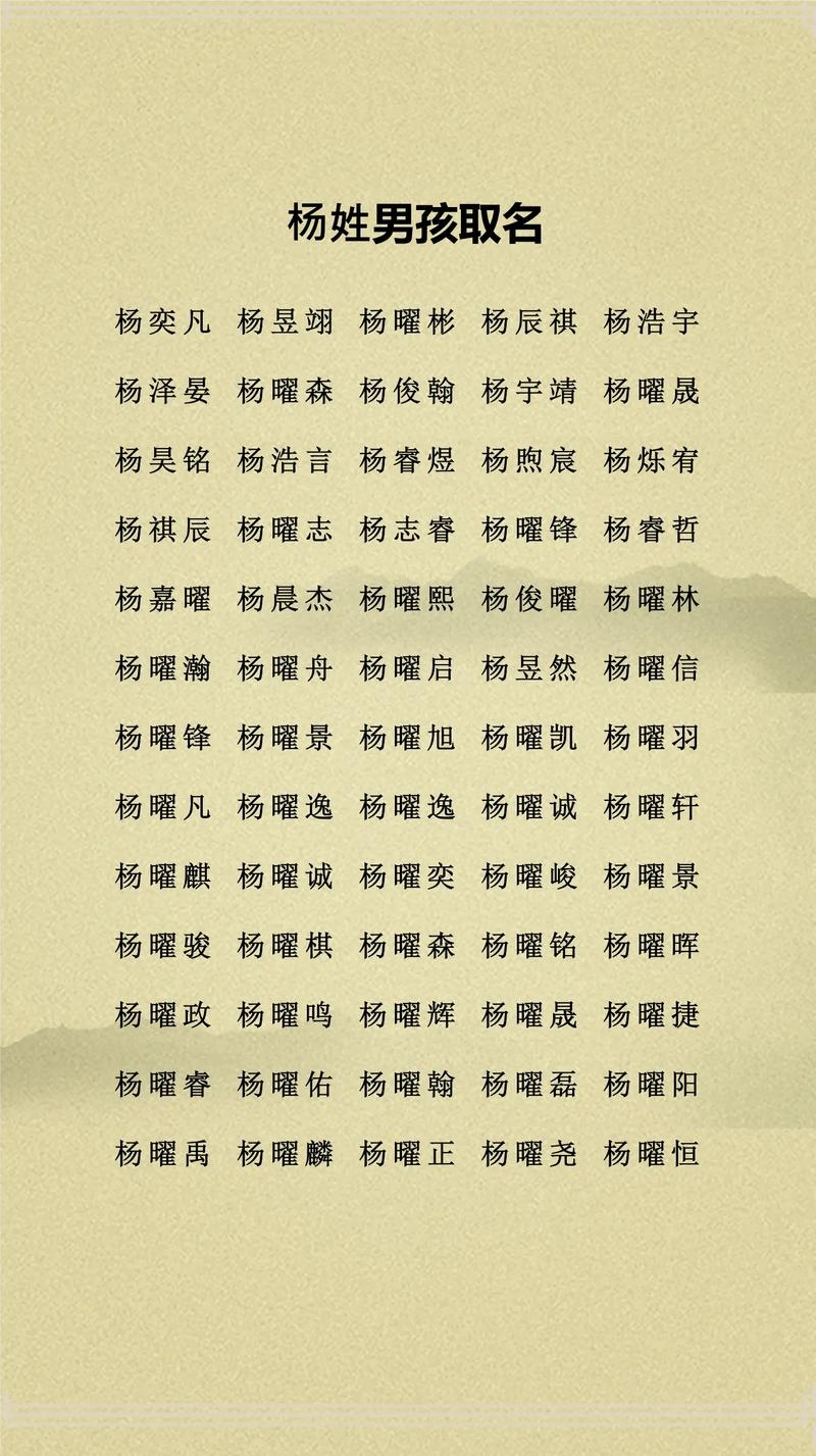 杨姓名字大全，精选好听稀少的男孩女孩名插图
